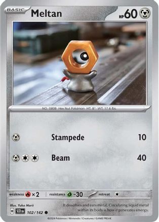 Meltan (102/142) Reverse Holofoil [Stellar Crown] - Common
