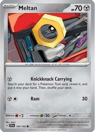 Meltan (103/142) Reverse Holofoil [Stellar Crown] - Common