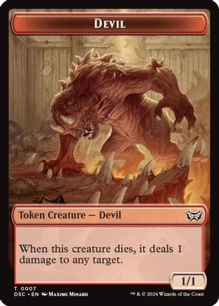 Devil // Scarecrow Double-Sided Token (DSC-7 // 23) - Commander: Duskmourn: House of Horror