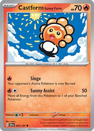 Castform Sunny Form (020/191) Reverse Holofoil [Surging Sparks] - Common