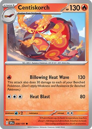 Centiskorch (028) Reverse Holofoil [Surging Sparks] - Common