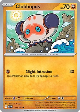 Clobbopus (112/191) Reverse Holofoil [Surging Sparks] - Common