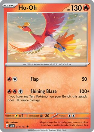 Ho-Oh (019) Reverse Holofoil [Surging Sparks] - Uncommon
