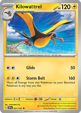 Kilowattrel (067) Reverse Holofoil [Surging Sparks] - Uncommon