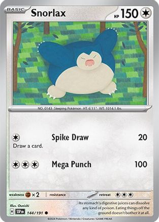 Snorlax (144) Reverse Holofoil [Surging Sparks] - Common