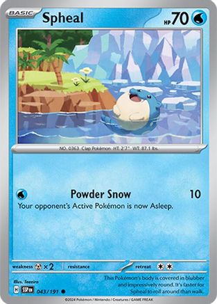 Spheal (043/191) Reverse Holofoil [Surging Sparks] - Common