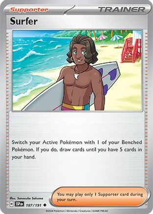 Surfer (187/191) Reverse Holofoil [Surging Sparks] - Uncommon
