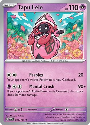 Tapu Lele (092) Reverse Holofoil [Surging Sparks] - Rare