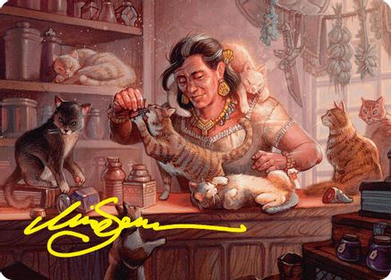 Cat Collector Art Card (1/54) (Gold-Stamped Signature) (ASFDN-001) - Art Series: Foundations