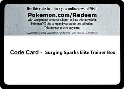 Code Card - Surging Spark Elite Trainer Box [Surging Sparks] - Code Card