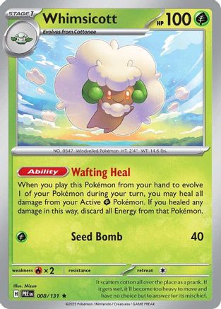 Whimsicott (008) Holofoil [SV Prismatic Evolutions] - Rare