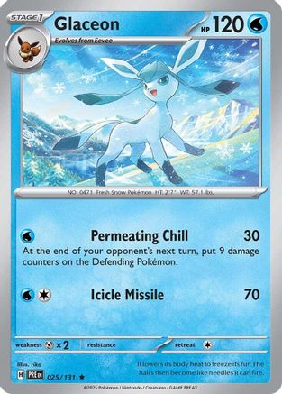 Glaceon (025) Reverse Holofoil [SV Prismatic Evolutions] - Rare