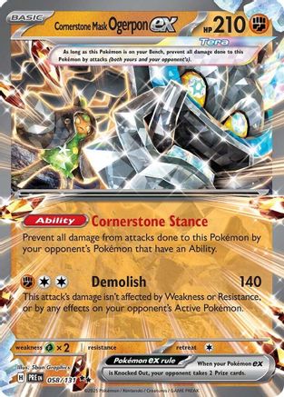 Cornerstone Mask Ogerpon ex (058/131) Holofoil [SV Prismatic Evolutions] - Double Rare