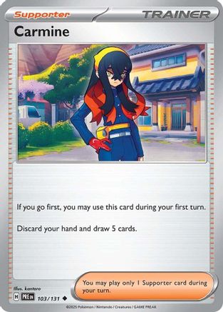 Carmine (103) Reverse Holofoil [SV Prismatic Evolutions] - Uncommon