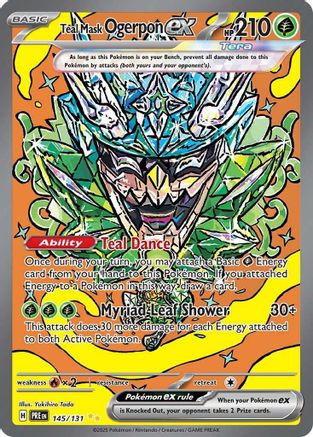 Teal Mask Ogerpon ex (145/131) Holofoil [SV Prismatic Evolutions] - Special Illustration Rare