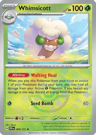 Whimsicott (Poke Ball Pattern) (008) Holofoil [SV Prismatic Evolutions] - Rare