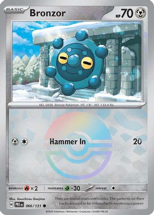Bronzor (Poke Ball Pattern) (066) Holofoil [SV Prismatic Evolutions] - Common