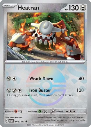 Heatran (Poke Ball Pattern) (068) Holofoil [SV Prismatic Evolutions] - Uncommon