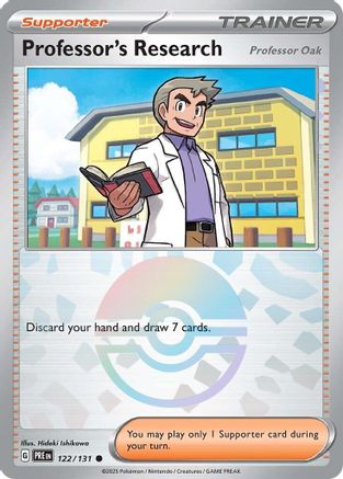 Professor's Research [Professor Oak] (Poke Ball Pattern) (122) Holofoil [SV Prismatic Evolutions] - Common
