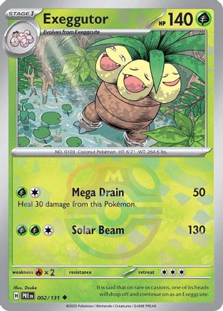 Exeggutor (Master Ball Pattern) (002) Holofoil [SV Prismatic Evolutions] - Uncommon