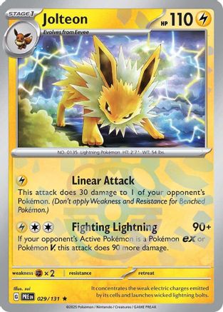 Jolteon (Master Ball Pattern) (029) Holofoil [SV Prismatic Evolutions] - Rare