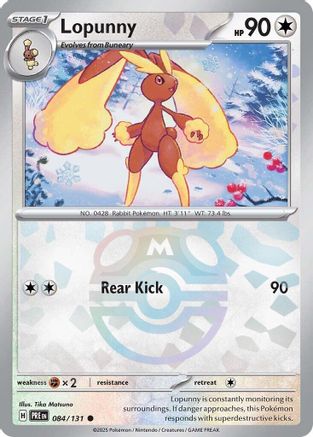 Lopunny (Master Ball Pattern) (084) Holofoil [SV Prismatic Evolutions] - Common