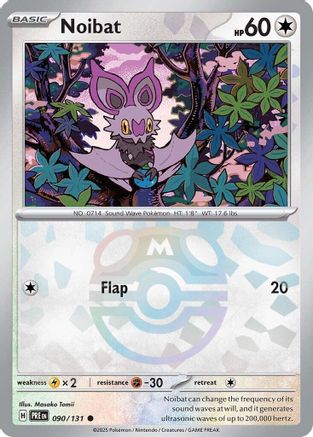 Noibat (Master Ball Pattern) (090) Holofoil [SV Prismatic Evolutions] - Common