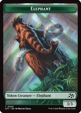 Elephant // Zombie (0003) Double-Sided Token (DFT-6 // 3) - Aetherdrift Foil