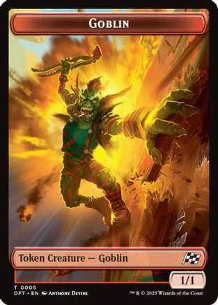 Goblin // Thopter (0010) Double-Sided Token (DFT-5 // 10) - Aetherdrift Foil