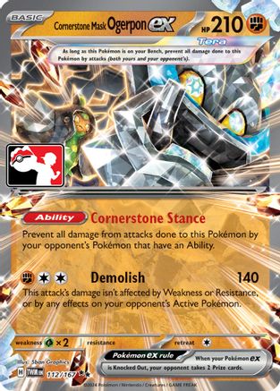 Cornerstone Mask Ogerpon ex (112) Holofoil [Prize Pack Series Cards] - Double Rare