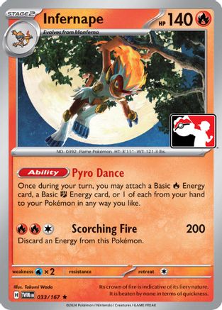 Infernape (033/167) [Prize Pack Series Cards] - Rare