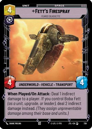 Fett's Firespray - Feared Silhouette (Foil) (738) - Jump to Lightspeed Foil