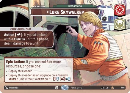 Luke Skywalker - Hero of Yavin (Showcase) (1008) - Jump to Lightspeed Foil