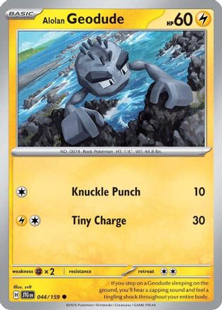 Alolan Geodude (044) Reverse Holofoil [Journey Together] - Common