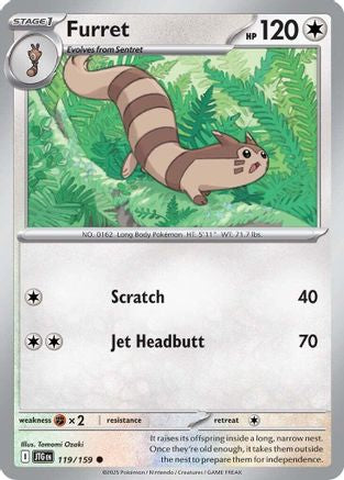 Furret (119/159) Reverse Holofoil [Journey Together] - Common