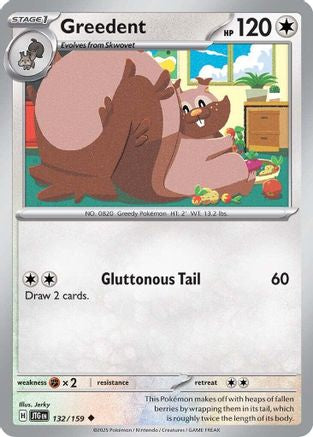 Greedent (132) Reverse Holofoil [Journey Together] - Uncommon