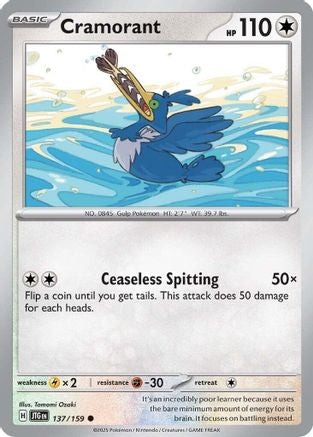 Cramorant (137) Reverse Holofoil [Journey Together] - Common