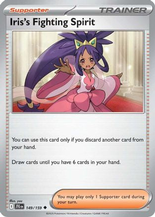 Iris's Fighting Spirit (149/159) Reverse Holofoil [Journey Together] - Uncommon