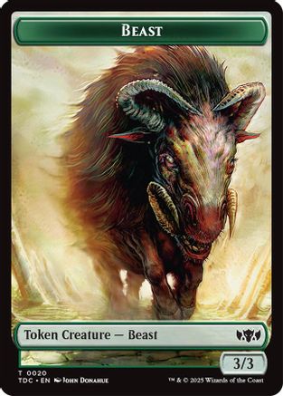Beast // Treasure Double-Sided Token (TDC-20 // 16) - Commander: Tarkir: Dragonstorm