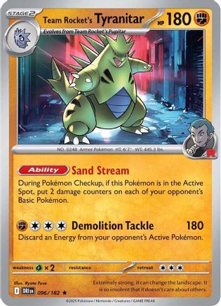 Team Rocket's Tyranitar (096) Holofoil [Destined Rivals] - Rare
