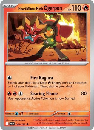 Hearthflame Mask Ogerpon (044) Reverse Holofoil [Destined Rivals] - Uncommon