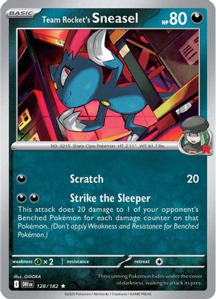 Team Rocket's Sneasel (128) Reverse Holofoil [Destined Rivals] - Rare