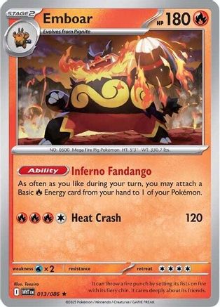 Emboar (013) Reverse Holofoil [SV White Flare] - Rare