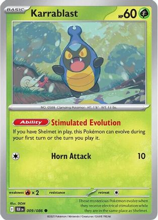 Karrablast (009) Reverse Holofoil [SV Black Bolt] - Common