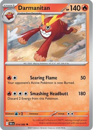 Darmanitan (014) Reverse Holofoil [SV Black Bolt] - Uncommon