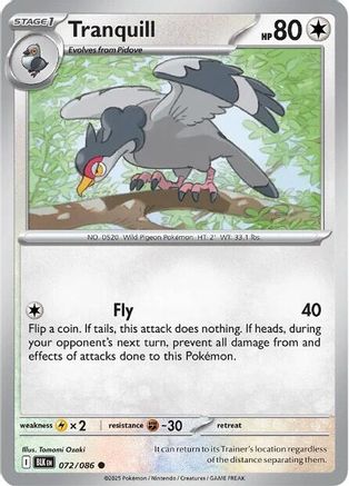 Tranquill (072) Reverse Holofoil [SV Black Bolt] - Common