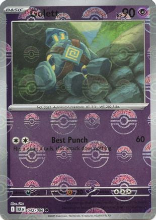 Golett (Poke Ball Pattern) (042) Holofoil [SV Black Bolt] - Common