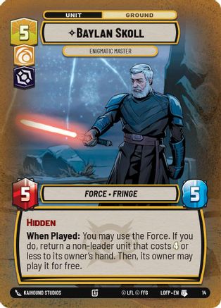 Baylan Skoll - Enigmatic Master (14) - Legends of the Force  Weekly Play Promos