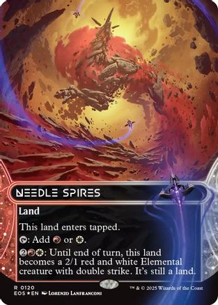 Needle Spires (0120) (Borderless) (Galaxy Foil) (EOS-120) - Edge of Eternities: Stellar Sights Foil