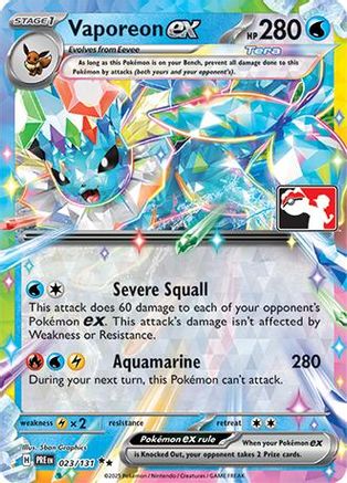 Vaporeon ex (023/131) Holofoil [Prize Pack Series Cards] - Double Rare